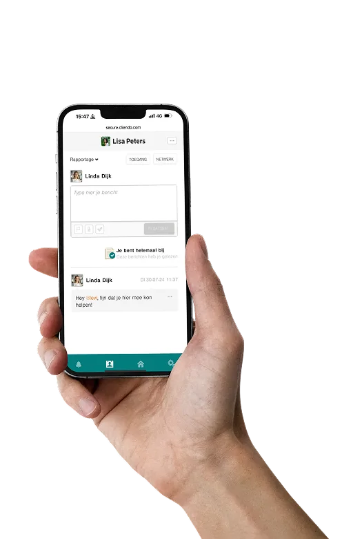 Een cli&euml;ntdossier in Cliendo op een telefoon